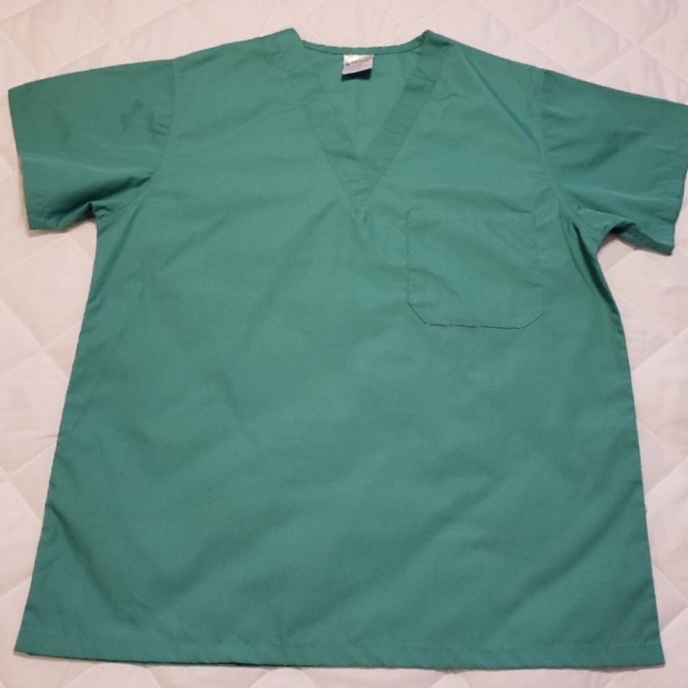 Medi Threads Antimicrobial M Scrub Top- Teal